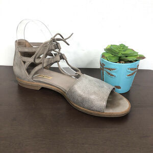 Paul Green Morea Lace Up Sandals in Smoke/Truffle Leather 7 (UK 4.5)